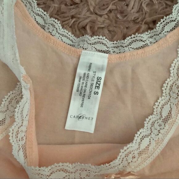 Cabernet Vintage Coquette Feminine Dainty Peach Lace Cutout Camisole Small - Picture 6 of 10